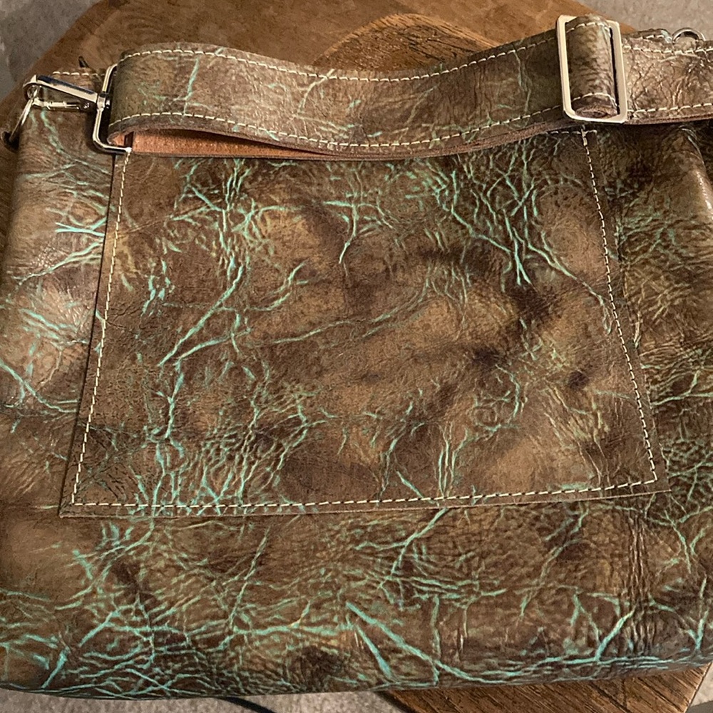 Merrick’s Custom Leather Pendleton/HOH/Leather Teeter Crossbody Bag Like New! - Picture 5 of 6